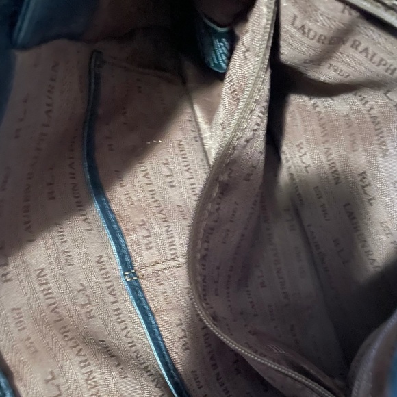 Leather Ralph Lauren Medium Black Satchel Purse - Picture 6 of 6